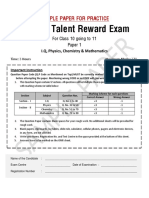 FTRE Sample Paper Class 10 To 11 Paper 1