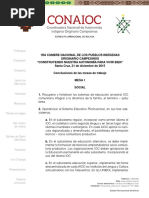 Conclusiones de La 1ra Cumbre Nacional de Los Pueblos Indígenas Originario Campesinos