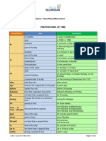 Inglês 3ºciclo e Secundário - Grammar Study - Prepositions - Time, Place and Movement