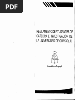 Reglamento de Ayudantes de Cátedra e Investigación de La Universidad de Guayaquil