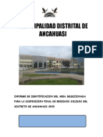 Informe de Identificación Del Área Seleccionada para Disposición Final Segura de Final