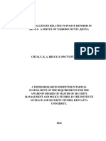 The Challenges Related To Police Reforms in Kenya A Survey of Nairobi County, Kenya