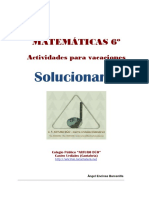 Matemáticas 6º. Vacaciones (SOLUCIONARIO)