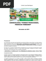 Agroecologia, Formar Produciendo, Producir Formando