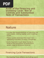 Audit of The Financing and Investing Cycle Report