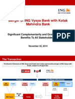 Merger of Ing Vysya Bank With Kotak Mahindra Bank