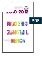 Tabulador Precios Obras Construccion Civil Venezuela