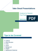 How To Make Great Presentations: Guidance For Students' Final Project