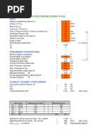 RCC Retaing Wall With Surcharge Design