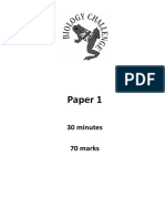 UK Biology Challenge Practice Paper 1