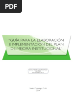 GUIA para La Elaboracion e Implementacion Del Plan de Mejora Institucional