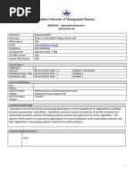 MATH 341 - Operations Research I - Kamran Rashid