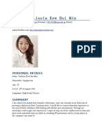 Carlissia Kew Hui Min: Personal Details