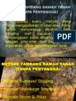 Tambang Bawah Tanah Tanpa Penyangga