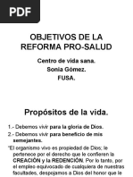 Objetivos de La Reforma Pro-Salud