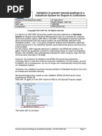 Validation To Prevent Manual Postings in A Substitute System For Dispute & Collections