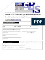 Reunion Registration Form