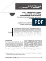 TEORÍA CONSTITUCIONAL Y GIRO DECOLONIAL - Narrativas y Simbolismo de La Constitución - Reflexiones A Propósito de La Experiencia de Bolivia y Ecuador