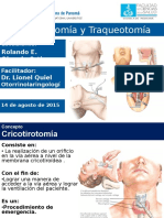 Cricotirotomía y Traqueotomía