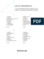 Analisis de Temperamentos y La Vocacion