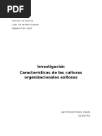 Características de Las Culturas Organizacionales Exitosas