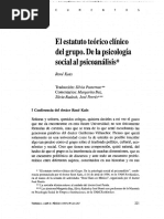 Kaës, "El Estatuto Teorico Clinico Del Grupo. de La Psicologia Social Al Psicoanalisis"