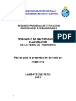 Unprg-Fime Pautas para La Elaboracion de Tesis de Ingenieria