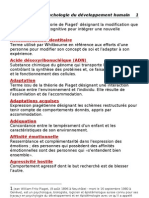 Glossaire de Psychologie Du Développement Humain