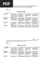 Reflection Journal Rubric