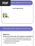 Introducing Switch Statement and For Loop: Java Programming
