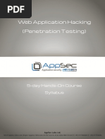 Web Application Hacking Penetration Testing 5 Day Hands On Course Syllabus v2.0 New