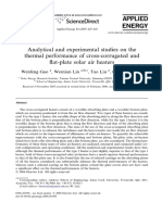 Analytical and Experimental Studies On The Thermal Performance of Cross-Corrugated and At-Plate Solar Air Heaters