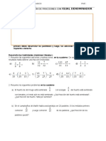 Adición y Sustracción de Fracciones Con Igual Denominador