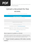 Upload A Document For Free Access.: More Reasons To Publish On Scribd