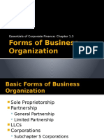 Chapter 1.3 - Forms of Business Organization