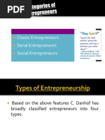 Classic Entrepreneurs Serial Entrepreneurs Social Entrepreneurs