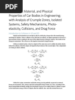 Rough - The Stress Material and Physical Properties of Car Bodies in Engineering With Analysis of Crumple Zones Isolated Systems Safety Mechanisms Photo-Elasticity Collisions and Drag Force