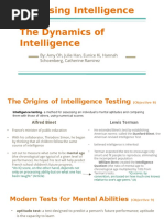 Assessing Intelligence and The Dynamics of Intelligence