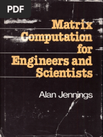 Matrix Computation For Engineers and Scientist by Jennings