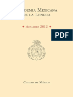 Anuario 2012 Academia Mexicana de La Lengua