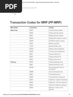 Transaction Codes For MRP (PP-MRP) - Material Requirements Planning (PP-MRP) - SAP Library