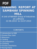 Training Report at Sambhav Spinning Mill