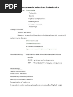 Indications For Pediatrics