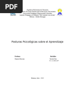 Posturas Psicológicas Sobre El Aprendizaje