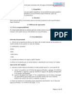 Procedimiento para La Producción de Agua Purificada Embotellada