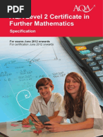 AQA Level 2 Certificate in Further Mathematics: Specification