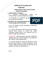 Procedimiento de Arranque Del Triturador