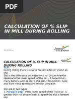 Calculation of % Slip in Mill During Rolling by Ajmal (10.09.2014)