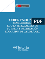 Orientaciones Generales para Especialistas de Tutoria y Orientacion Educativa de La Dre Ugel