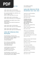 Letra de Villancicos